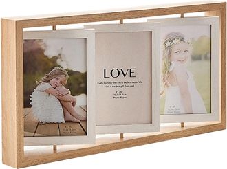 OEM Fotolijst - Madera Maciza - 360&deg; Giratoria - Doble Cara - Para 6 Fotos 11x16 Cm - Con Plexigl&aacute;s - Interior Y Regalo