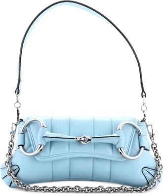 Gucci Horsebit Chain Vertical Quilted Leather Small shoulder bag - Blauw