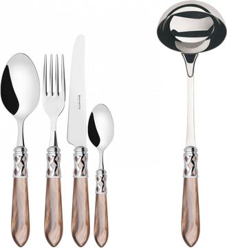 Bugatti Aladdin Ghiera Cromata, Posate Set 49 Pz, Scatola Weng&egrave;, Casa Bugatti - Colore: Onice
