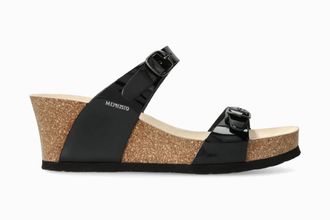 Mephisto Womens Luisa Wedge In Black Patent