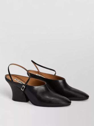 Jil Sander slingback pumps pointed toe unique heel design