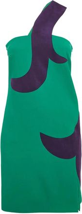 Versace Asymmetrische jurk met applicatie - Groen