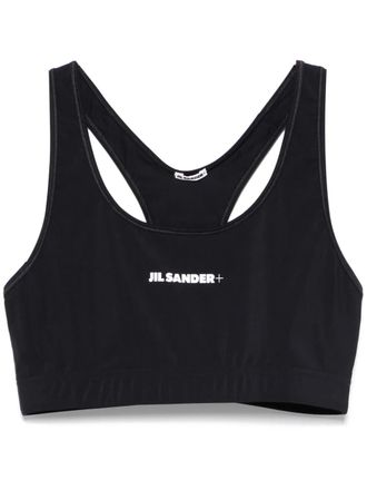 Jil Sander logo-print sports bra - women - Elastane/Polyamide - S - Blue