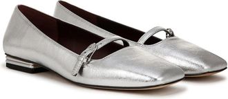 Franco Sarto Womens Franco Sarto Tayana Mary Jane Silver Faux Leather Flat Shoes GAL970
