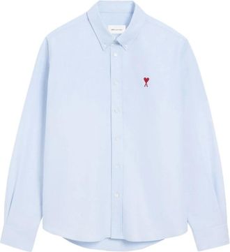 Ami De Coeur Katoenen Oxford Shirt - Heren - Casual Overhemden - Blauw - L - Katoen - Overhemden