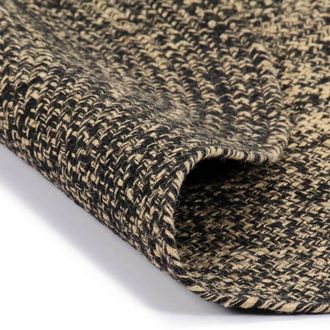 Berkfield Home Handmade Rug Jute Black & Brown 210 cm | Size: 100 cm diameter
