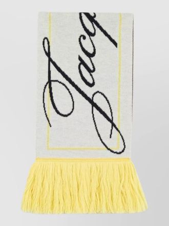 Jacquemus liga wool scarf two tone fringe