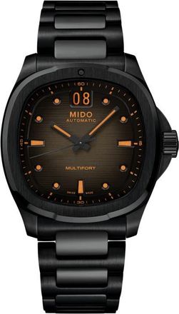 Mido Multifort TV Big Date Automatic Bracelet Watch, 39.2mm x 40mm in Black at Nordstrom