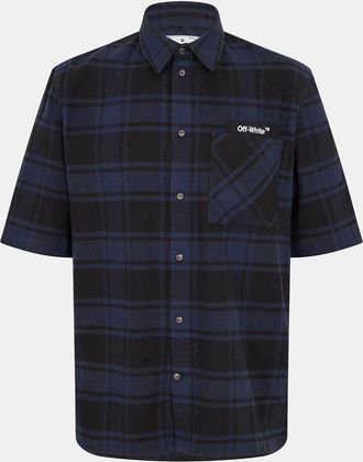 Off-white Mens Off White Regular Fit Short Sleeve Shirt in Blue/Black - Size X-Small