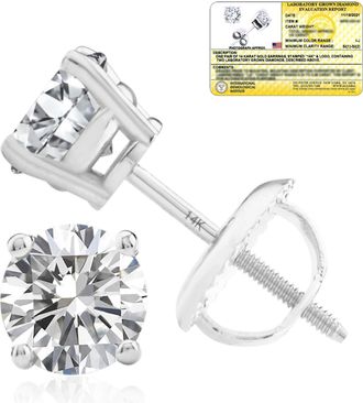MAX + STONE 14k Yellow/White Gold 1/4-2 Carat IGI Certified Lab Grown Diamond Stud Earrings