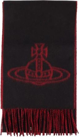 Vivienne Westwood Double Face Wool Scarf - Dames - Wintersjaals - Zwart - ONE Size - Wol - Accessoires