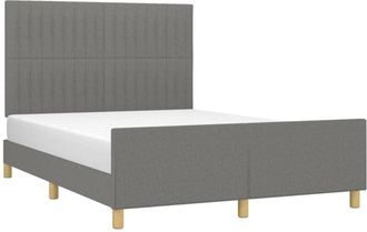 vidaXL Vidaxl - Estructura De Cama Sin Colch&oacute;n Tela Gris Oscuro 140x200 Cm