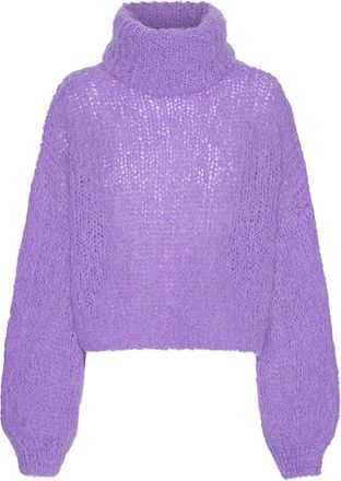 Americandreams Pepper Roll Neck Pullover - Dames - Coltruien - Paars - ONE Size - Wol - Truien & Vesten