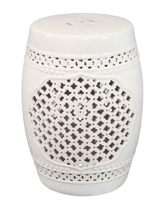 Sunnydaze Marrakesh Lattice Ceramic Garden Stool