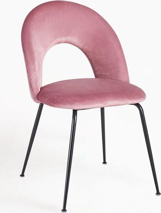 Regalos Miguel Sillas Comedor - Silla Dawa Black Terciopelo - Rosa