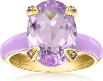 Ross-Simons Amethyst Ring With Amethyst and Pastel Purple Enamel in 18kt Gold Over Sterling