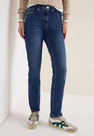 Cecil Slim-fit-Jeans CECIL Style Vicky, Damen, Gr. 25, L&auml;nge 32, mid blau wash, Denim/Jeans, Obermaterial: 97% Baumwolle, 3% Elasthan. Futter: 52% Polyester