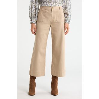 Treasure & Bond Patch Pocket Crop Wide Leg Pants in Beige Humus at Nordstrom, Size 00