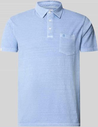 Superdry Slim Fit Poloshirt mit Brusttasche in Jeansblau, Gr&ouml;&szlig;e XXXL