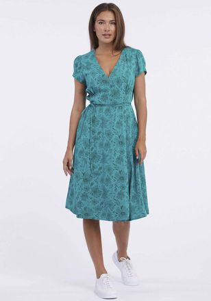 Ragwear Sommerkleid RAGWEAR LOWENNA, Damen, Gr. S (36), N-Gr, gr&uuml;n (teal gr&uuml;n), Web, Obermaterial: 100% Viskose, gebl&uuml;mt, gemustert, V-Ausschnitt, Kleider Som