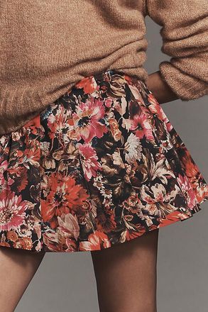 Maeve Room Service Pleated Printed Skort