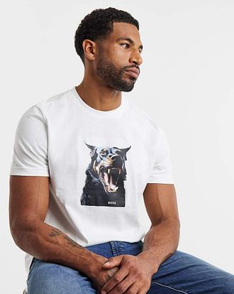 HUGO BOSS Doberman Graphic T-Shirt - White