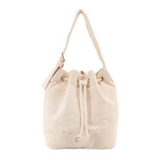 Tory Burch Tassen, Dames, Beige, ONE Size, Katoen, T Monogram Terry Bucket Bag