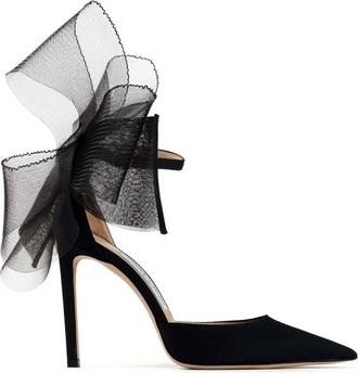Jimmy Choo London Averly 100 Bow-Trimmed Pumps, Brand Size 34.5 ( US Size 4.5 )