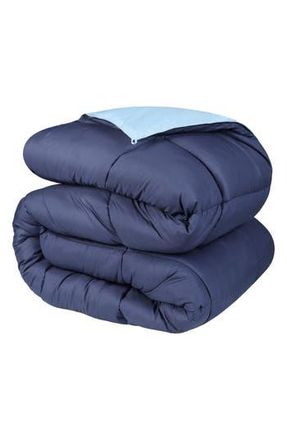 Superior Classic All-Season Reversible Down Alternative Comforter in Navy Blue - Light Blue at Nordstrom Rack, Size California King