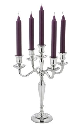 Ambia Home Kerzenhalter, Nickelfarben, Metall, 25x34x25 cm, zum Stellen, Dekoration, Kerzen & Kerzenhalter, Kerzenst&auml;nder