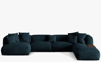 MICADONI Modulares Design Panorama Sofa Martina - Samtbezug Petrol dunkel