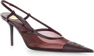 Saint Laurent Womens Pumps Renee Burgundy Leather