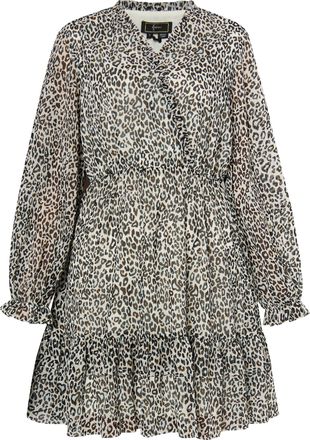 Faina Mini-jurk met luipaardprint Dames Wit Veelkleurig