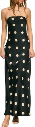 Dress Forum Gentle Whisper Strapless Tie Back Maxi Dress In Black/cream