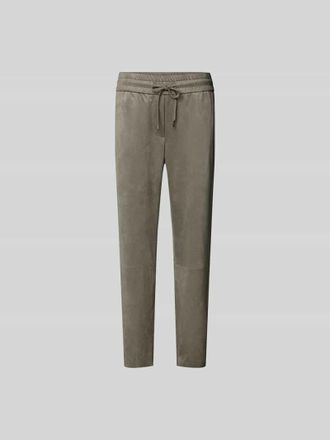 Juvia Stoffhose aus Velours in Khaki, Gr&ouml;&szlig;e M