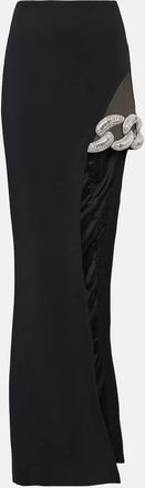 DAVID KOMA Asymmetric embellished maxi skirt