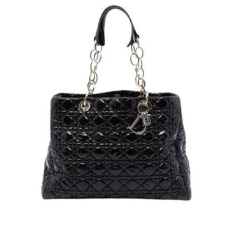 Dior Pre-owned Handbags, female, Black, Size: ONE SIZE Pre-owned Quilted Patent Leather Tote