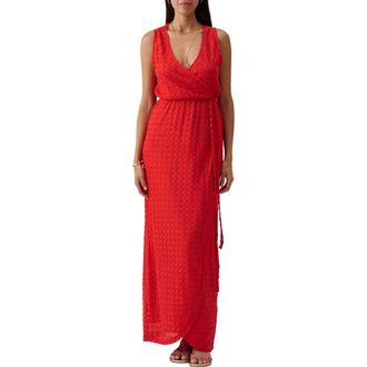 Melissa Odabash Zima Sleeveless Cover-Up Maxi Dress in Red at Nordstrom, Size X-Small