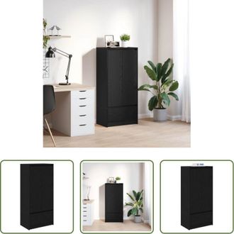 vidaXL Armadio in truciolato - Armadio con Cassetto Rovere Nero 55,5x34x119,5 cm in Truciolato