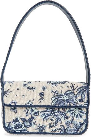Staud Tommy Beaded Shoulder Bag in Blue Palm at Nordstrom