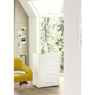 Dmora Cajones Dacet, Cajonera Con 4 Cajones Para Dormitorio, Mueble Multiusos Para Oficina O Estudio, 50x41h87 Cm, Blanco Y Cemento - Dmora