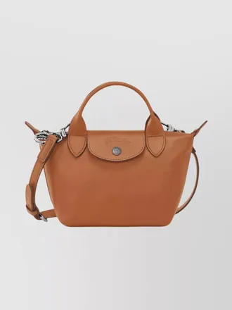 Longchamp calfskin leather mini top handle bag