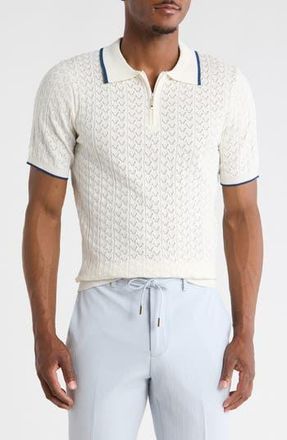 T.R. Premium Slim Fit Polo Sweater in Cream at Nordstrom Rack, Size Xxx-Large