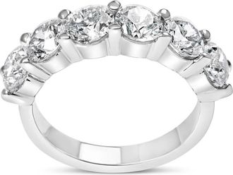 House of Brilliance 14K White Gold 3.0 ctw Lab-Grown Diamond Shared Prong Set 6 Stone Band Ring at Nordstrom, Size 8