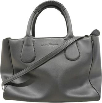 Ferragamo Pre-owned Handbags, female, Black, Size: ONE SIZE Pre-owned Leather Handbag