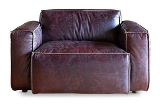 PIB Sill&oacute;n de cuero marsala rojo de grano completo