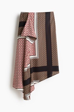 H&M Asymmetrischer Satinjupe - Blue