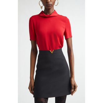 Valentino Silk Georgette Top in Pink at Nordstrom, Size 0 Us