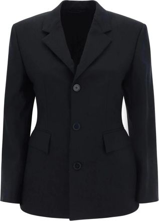 Balenciaga Jassen, Dames, Zwart, S, Wol, Hourglass Blazer Jacket