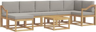 vidaXL Conjunto De Sof&aacute;s De Exterior 8 Uds. Blanco Y Gris Claro Vidaxl